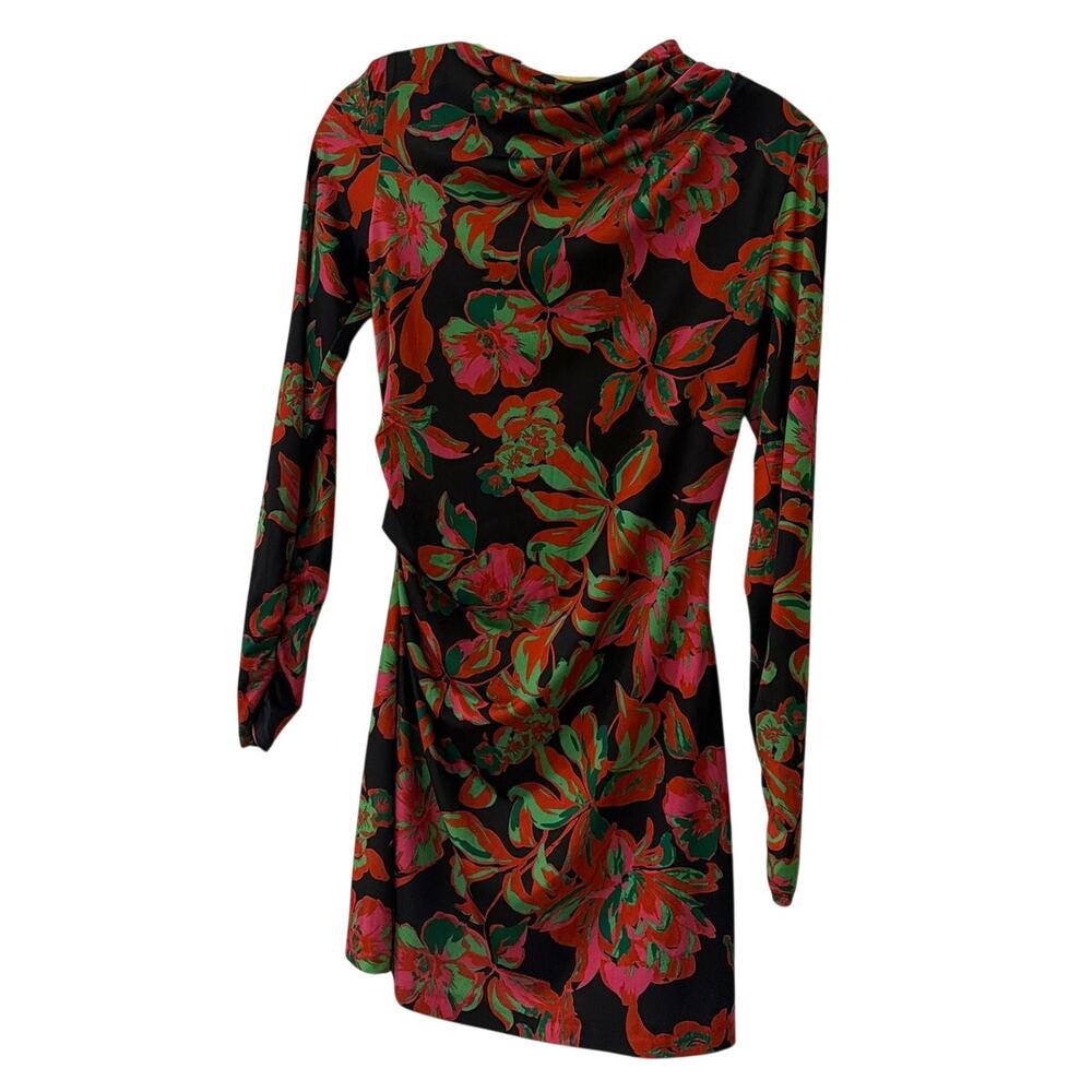 Zara Floral Ruched Mini Dress - Small